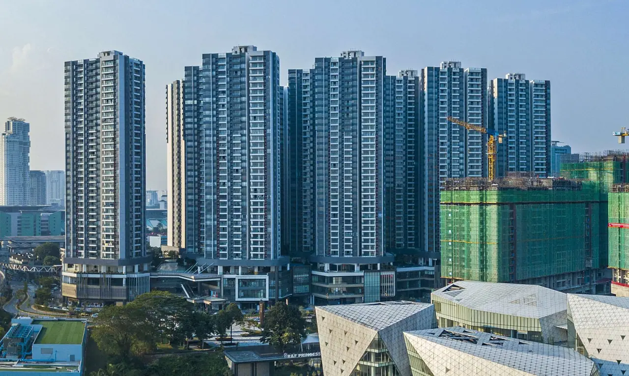 新山富力公主湾高楼建筑群城市景观参考